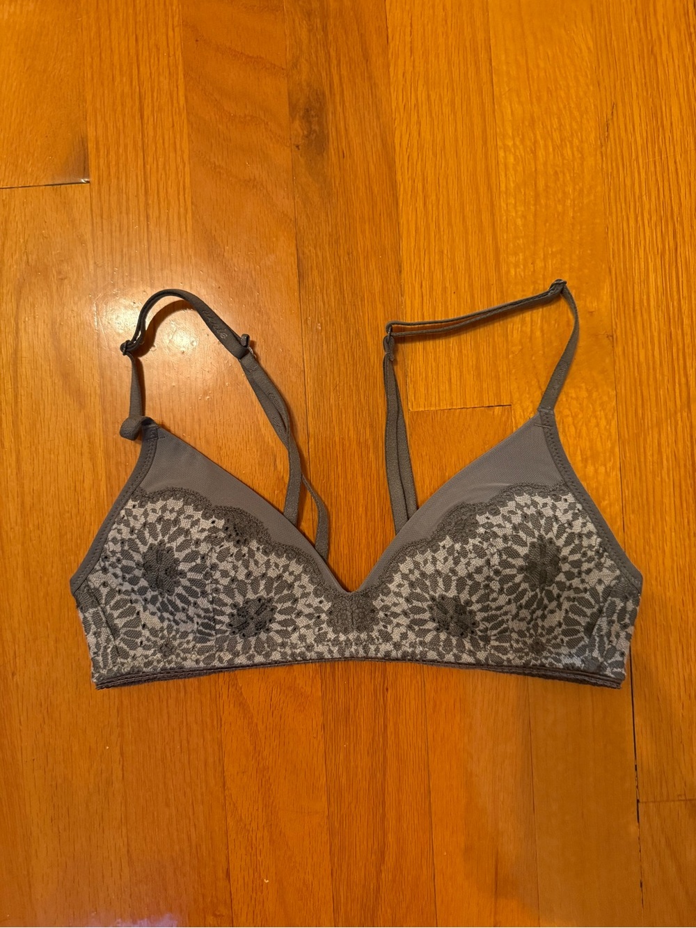 aerie Charcoal Lace Wireless Bralette